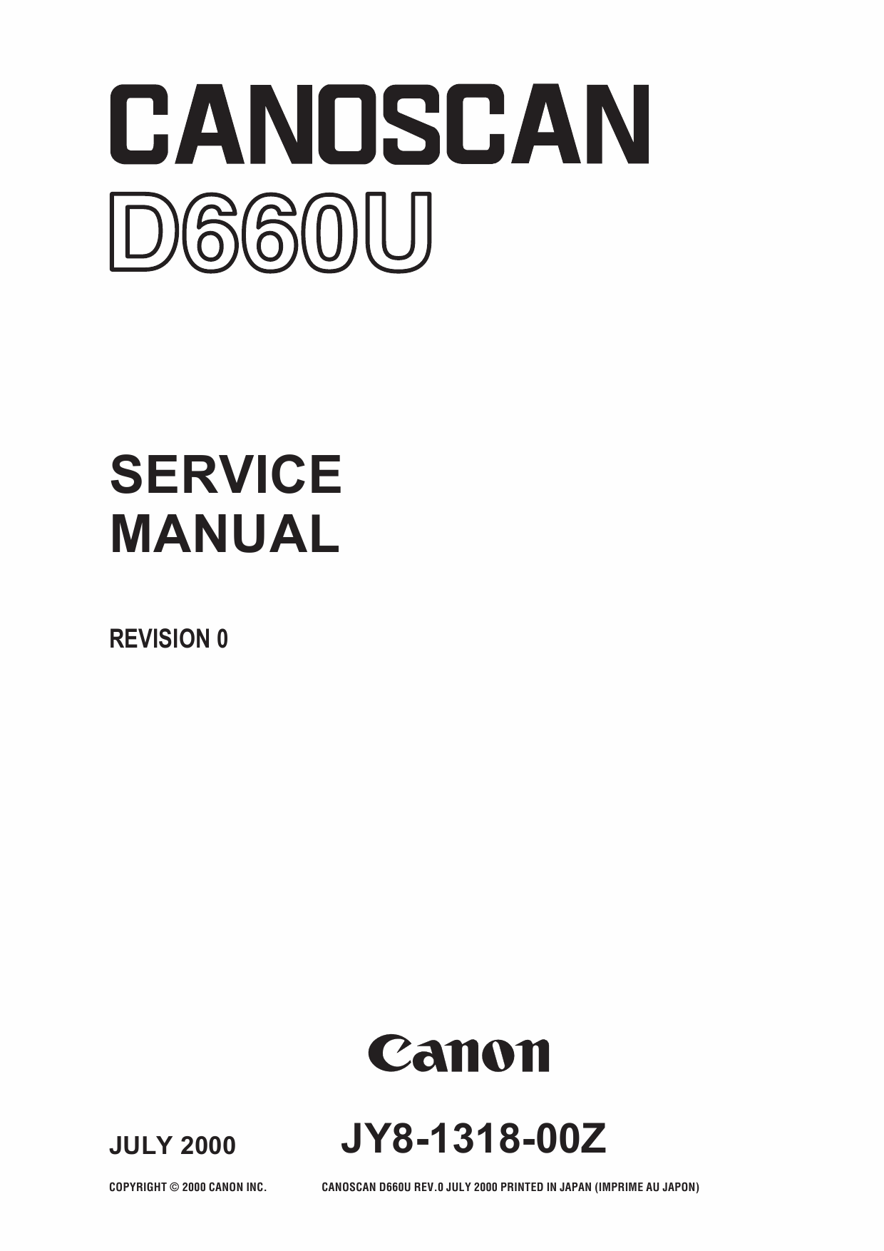 Canon Options CS-D660U CanoScan D660U Service Manual-1